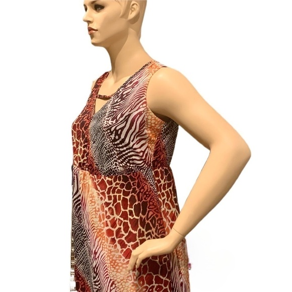 Igigi Nichol Maxi Dress Plus Size 14 Animal Print V-Neck Sleeveless Bra-Friendly - Picture 11 of 15